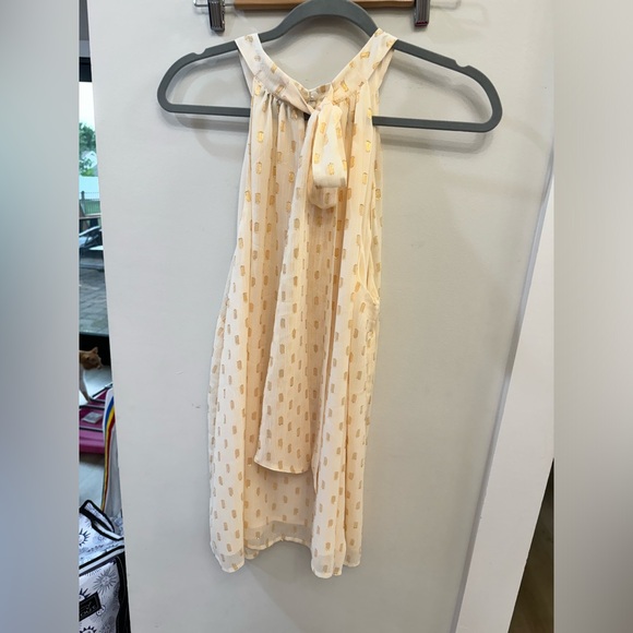 Sleeveless Torrid Shirt cream and Metallic Gold size 2 - Picture 3 of 8